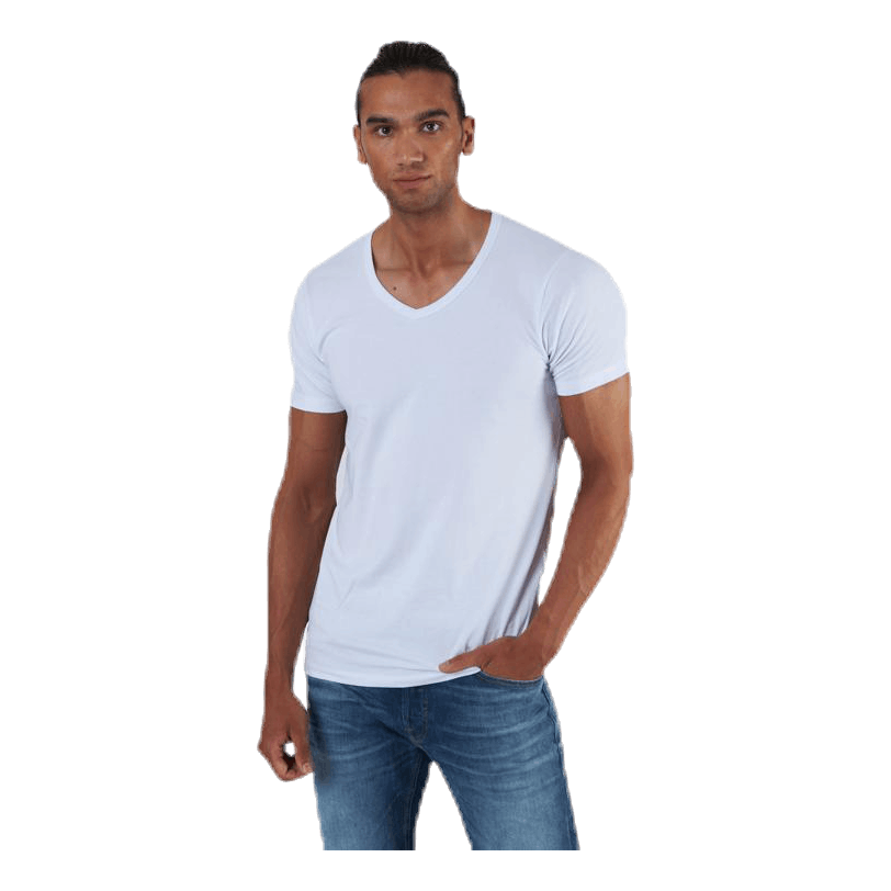 Basic V-Neck Tee S/S White