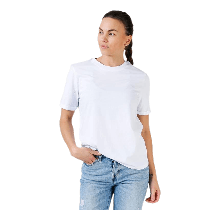 Ria Ss Fold Up Solid Tee White