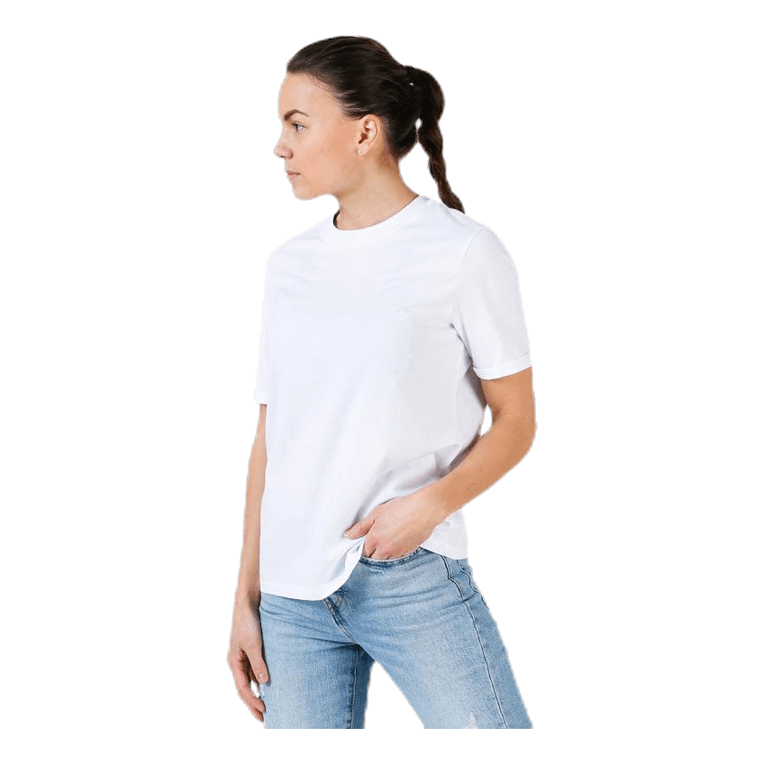 Ria Ss Fold Up Solid Tee White