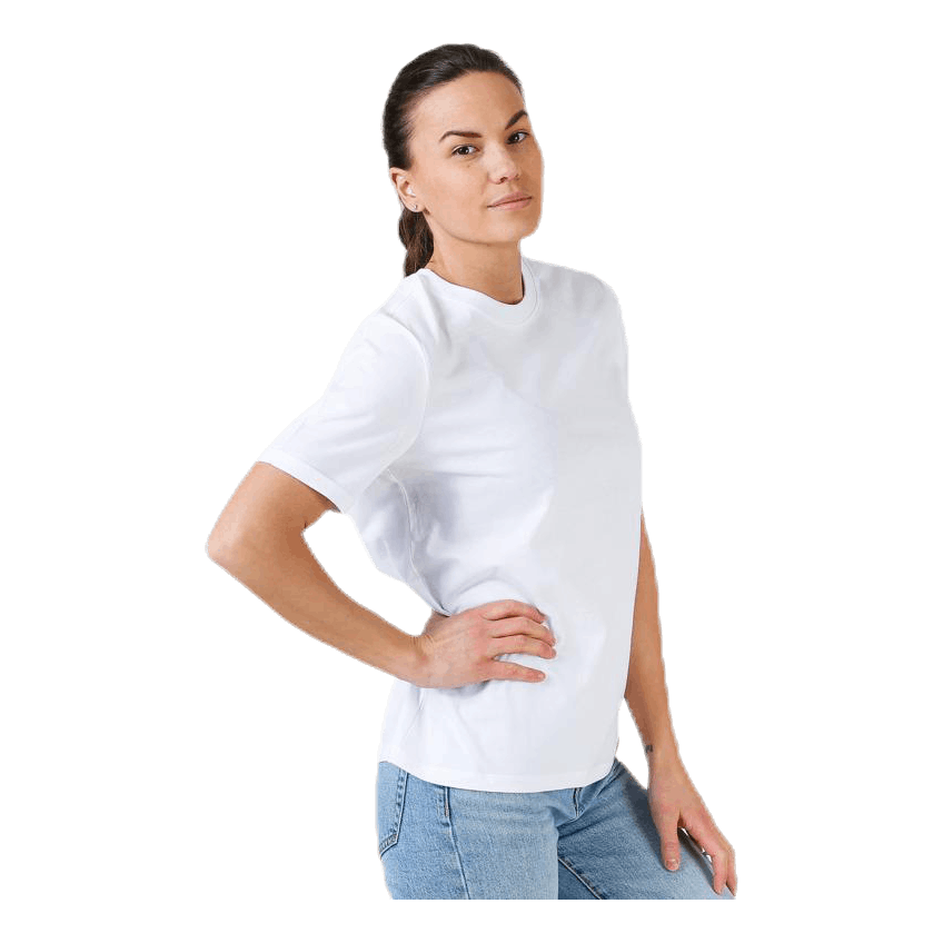 Ria Ss Fold Up Solid Tee White