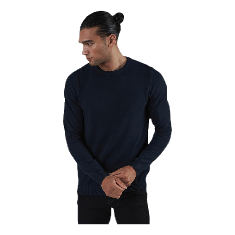 Basic Knit Crew Neck Blue