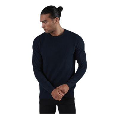 Basic Knit Crew Neck Blue