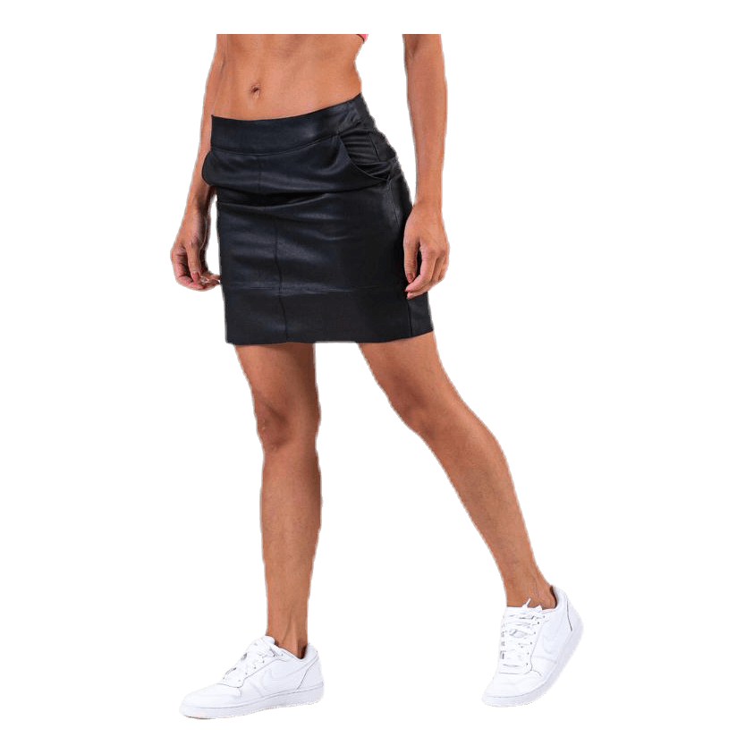 Base Faux Leather Skirt Black