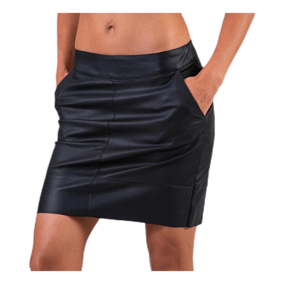 Base Faux Leather Skirt Black