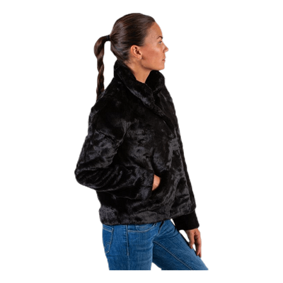 Vida Faux Fur Jacket Otw Black