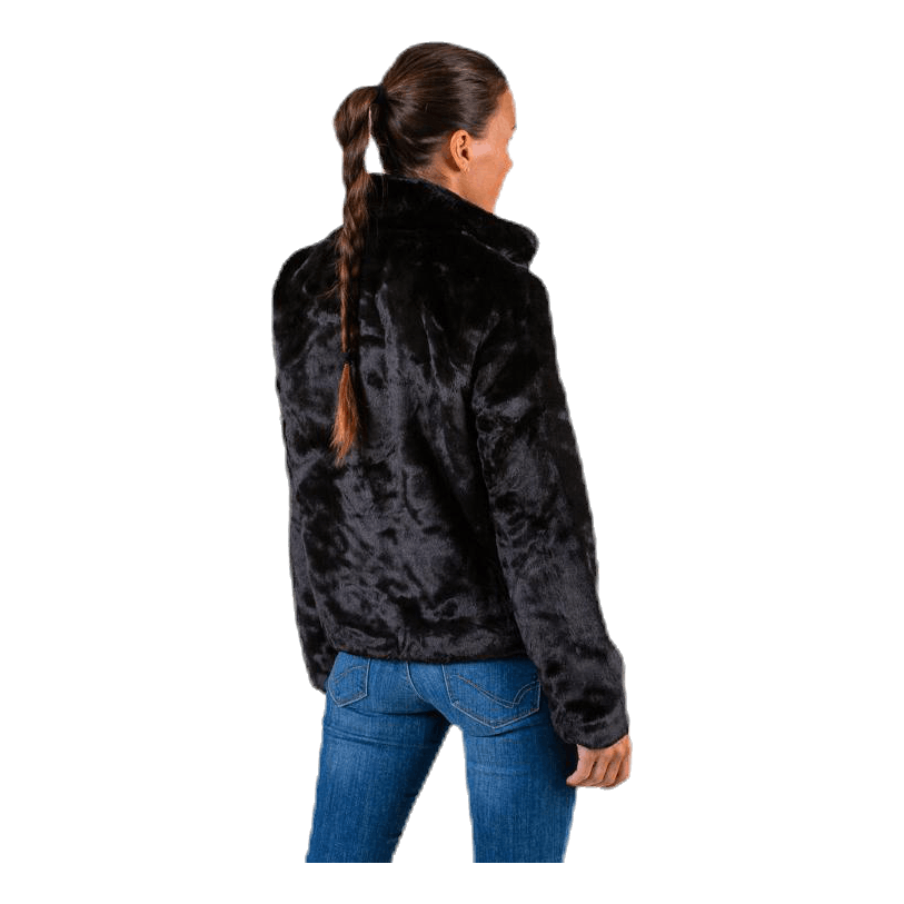 Vida Faux Fur Jacket Otw Black