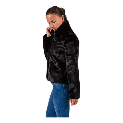 Vida Faux Fur Jacket Otw Black