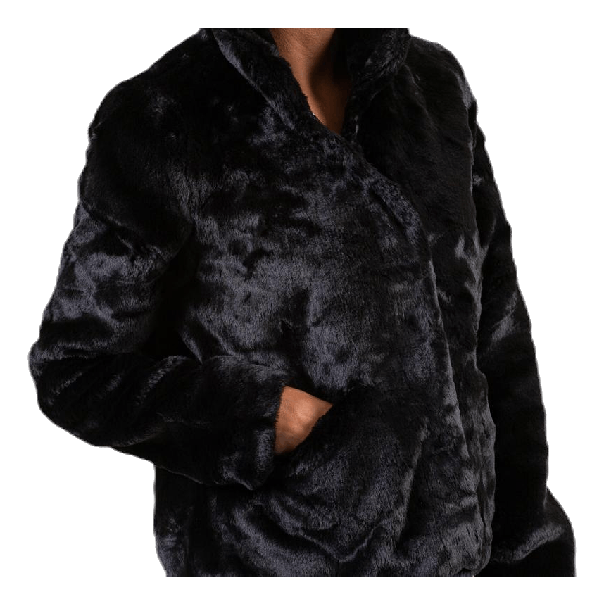 Vida Faux Fur Jacket Otw Black