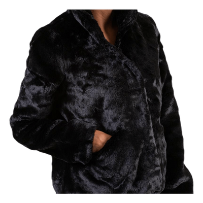 Vida Faux Fur Jacket Otw Black