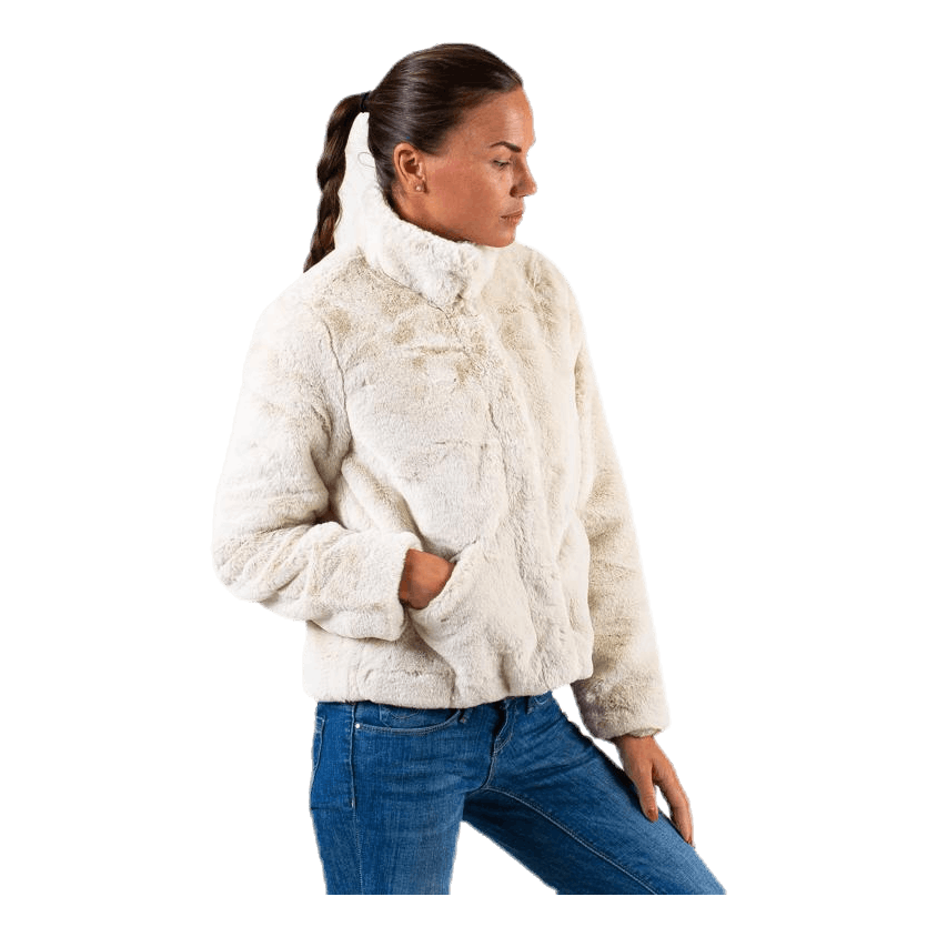 Vida Faux Fur Jacket Otw White