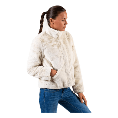 Vida Faux Fur Jacket Otw White