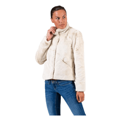 Vida Faux Fur Jacket Otw White