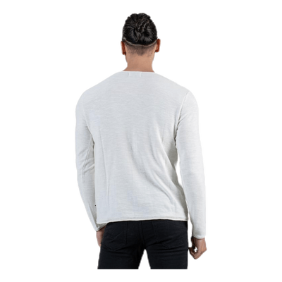 Slub Knit Crew Neck Sts White