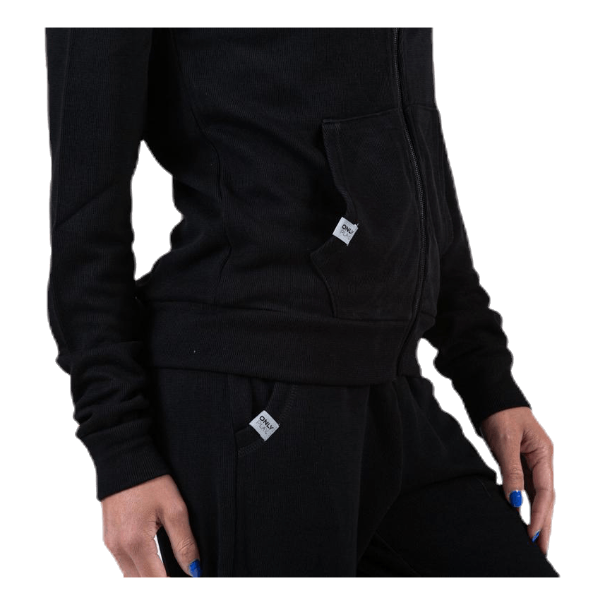 Jenna Zip Sweat Black