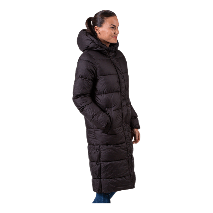 Cammie Long Quilted Coat Black