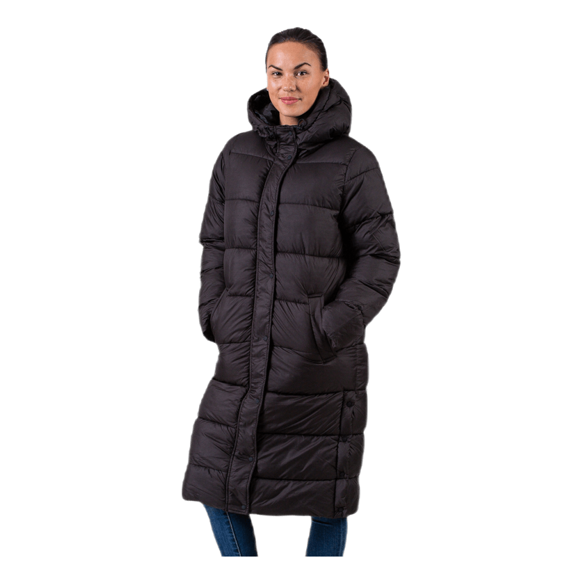 Cammie Long Quilted Coat Black