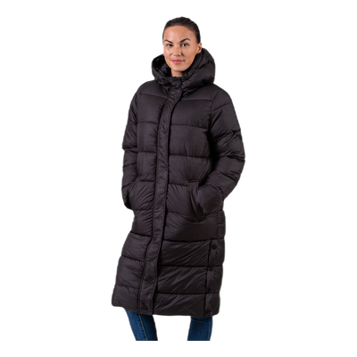 Cammie Long Quilted Coat Black