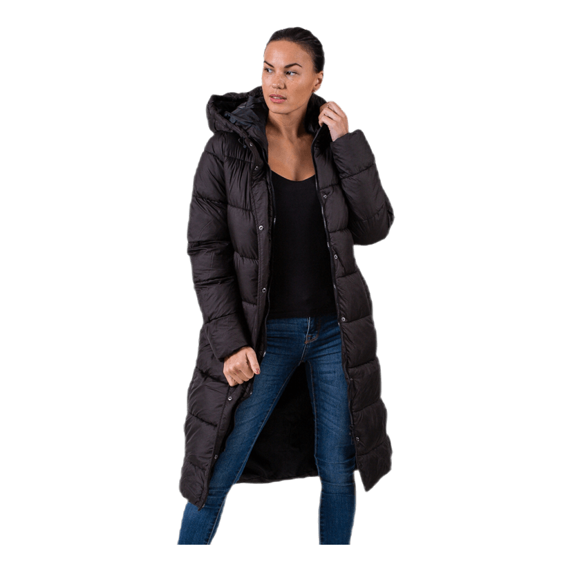 Cammie Long Quilted Coat Black