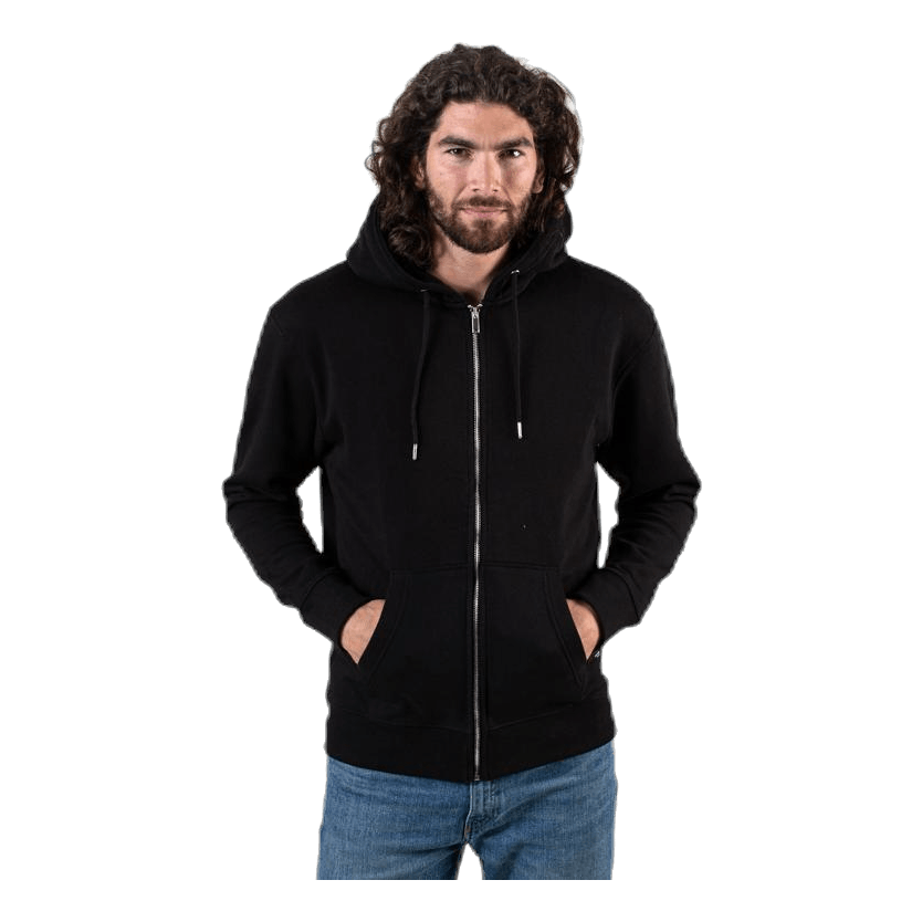 Soft Sweat Zip Hood Black