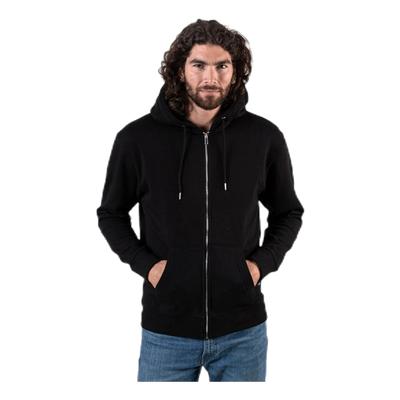 Soft Sweat Zip Hood Black