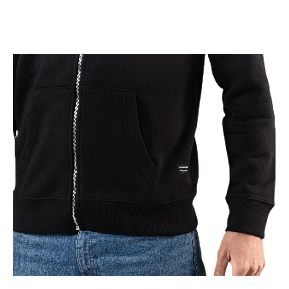 Soft Sweat Zip Hood Black