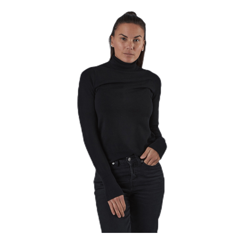 Venice L/S Rollneck Pullover Knt Black