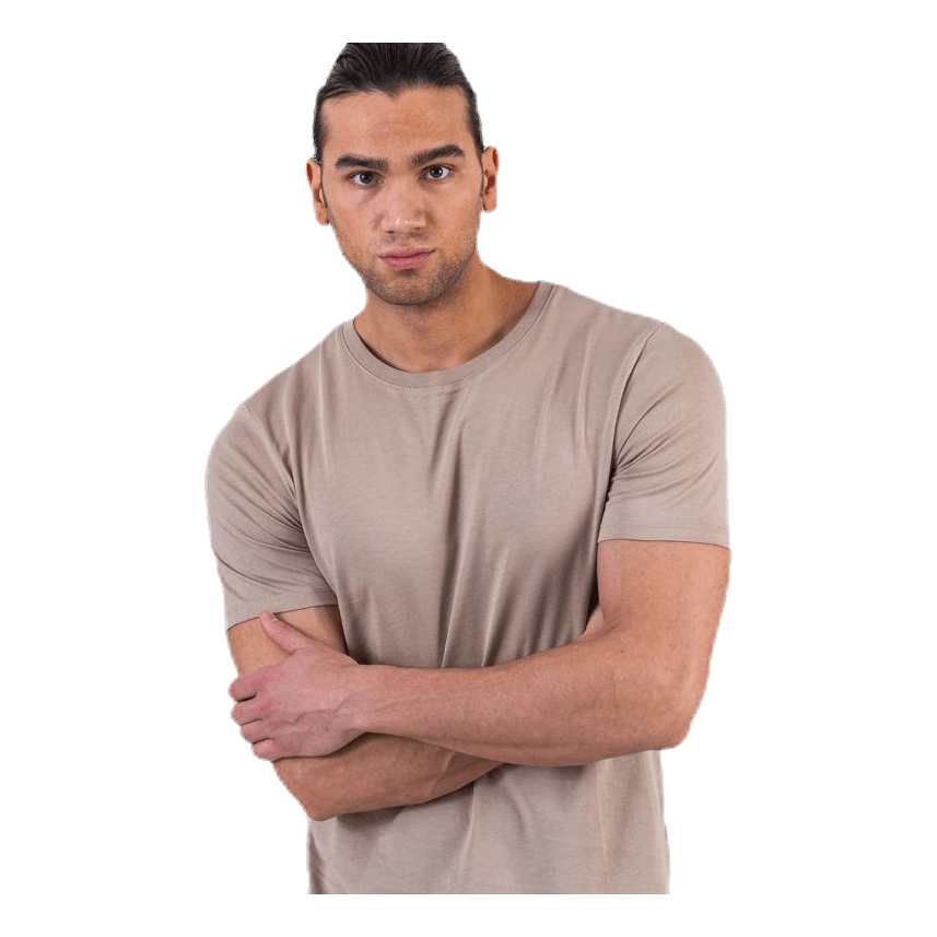 Organic Basic Tee Ss O-Neck Beige