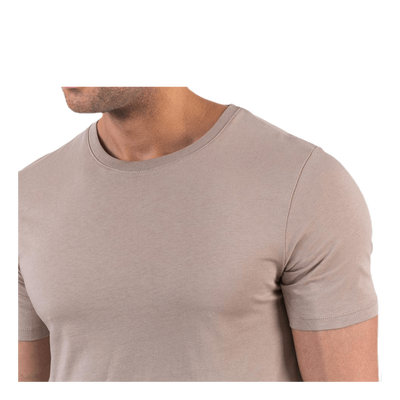 Organic Basic Tee Ss O-Neck Beige