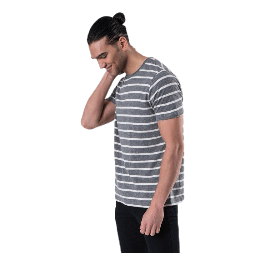 Striped Tee Ss Crew Neck Grey