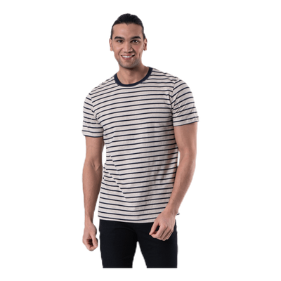 Striped Tee Ss Crew Neck Beige