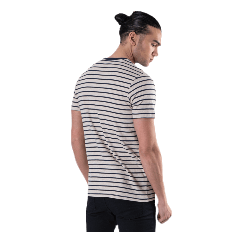 Striped Tee Ss Crew Neck Beige