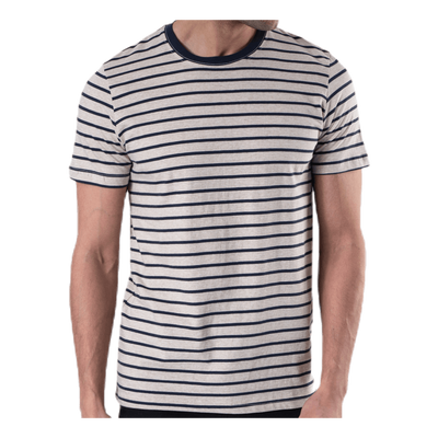 Striped Tee Ss Crew Neck Beige