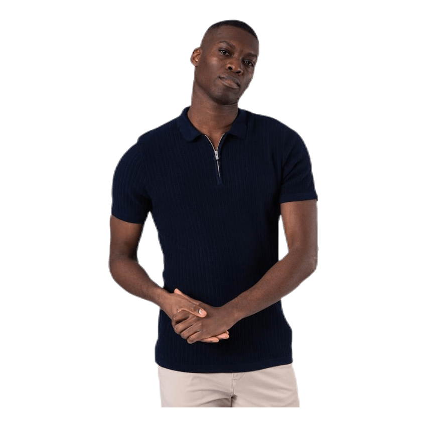 Bristol Knit Ss Polo Blue