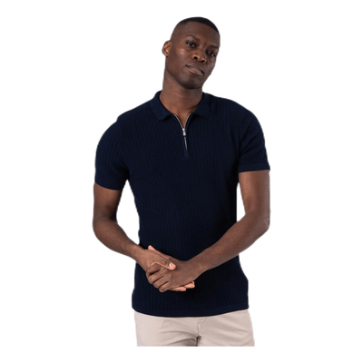 Bristol Knit Ss Polo Blue