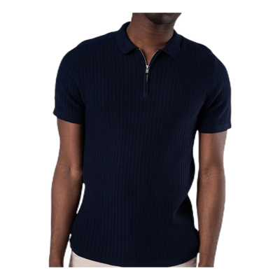 Bristol Knit Ss Polo Blue