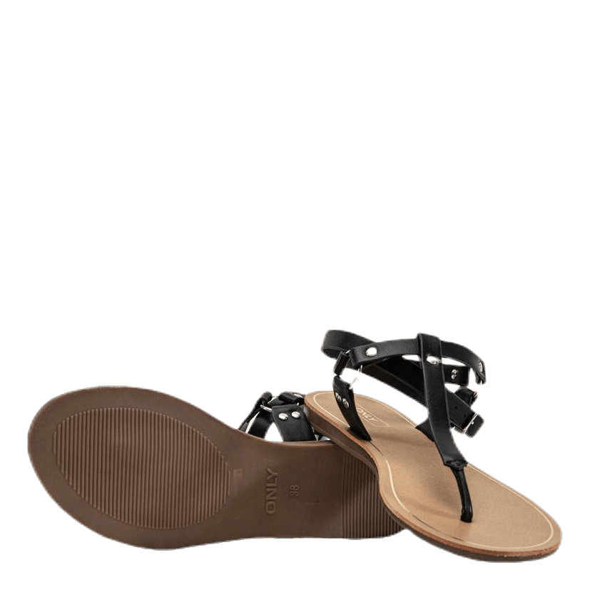 Maya Pu Ankle Wrap Sandal Black