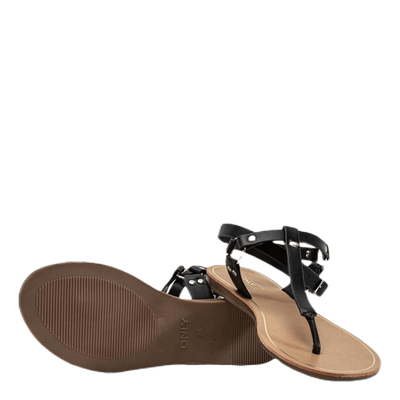 Maya Pu Ankle Wrap Sandal Black