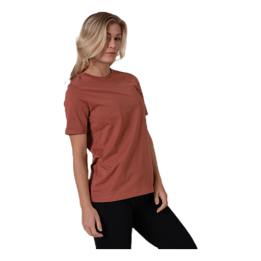 Ria Ss Fold Up Solid Tee Brown