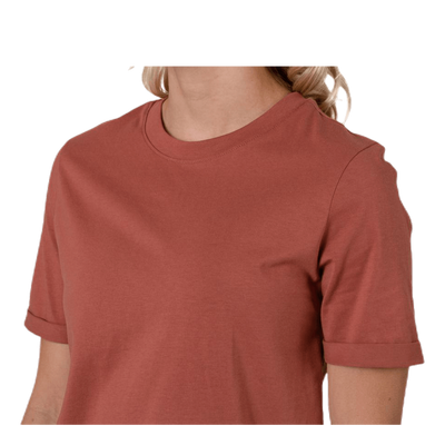 Ria Ss Fold Up Solid Tee Brown