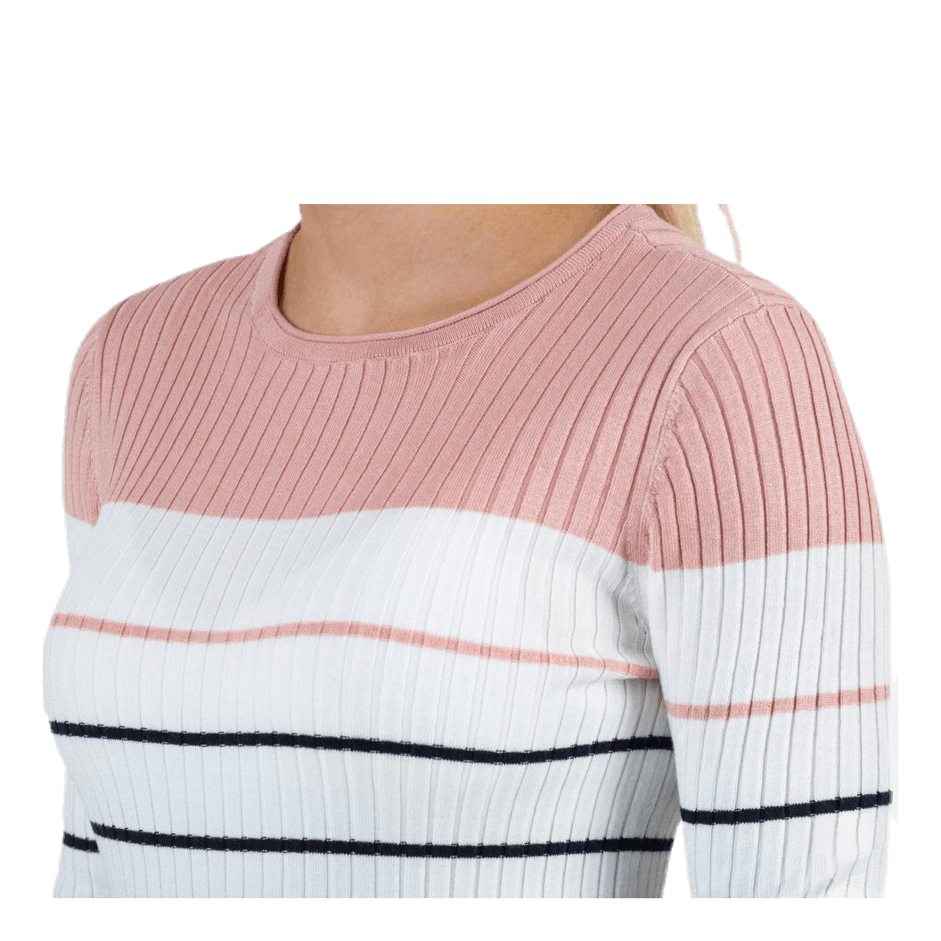 Natalia Stripe  L/S Pullover Knt Red