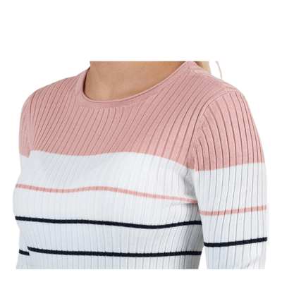 Natalia Stripe  L/S Pullover Knt Red