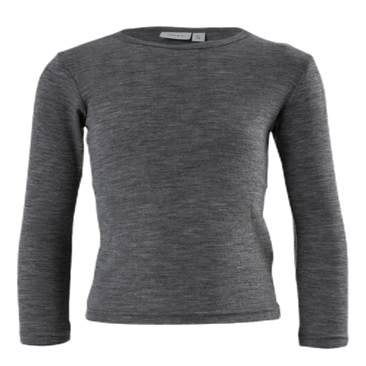 Wang Wool Plain Ls Top Grey