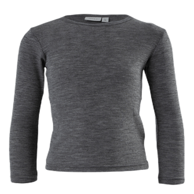 Wang Wool Plain Ls Top Grey