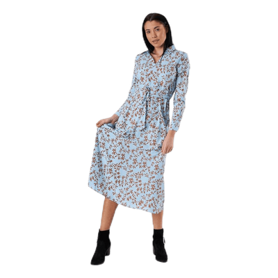 Alma Poly L/S Shirt Dress Aop Blue