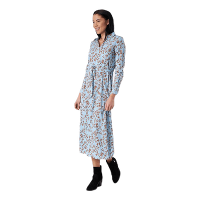 Alma Poly L/S Shirt Dress Aop Blue