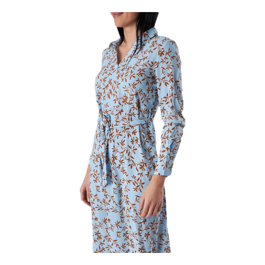 Alma Poly L/S Shirt Dress Aop Blue