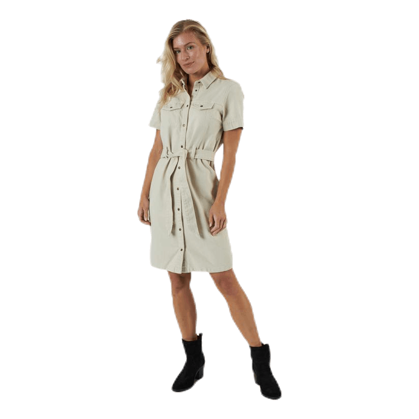 Amir Ss Denim Dress Almond Milk-Vi Beige