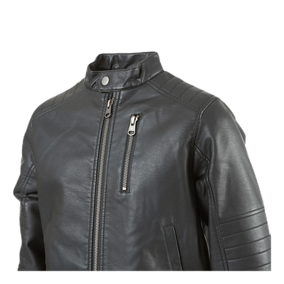 Mike Faux Leather Jacket Black