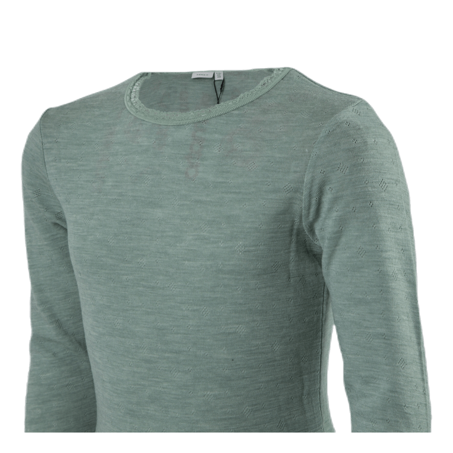 Wang Wool Needle Ls Top Green