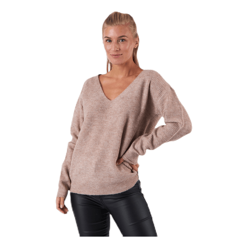 Babett Ls V-Neck Knit Beige